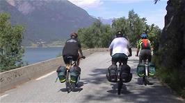 Riding the old road around the 2km Fresvik tunnel, around 8.7 miles into the ride